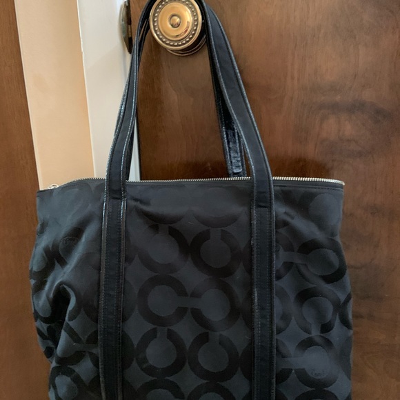Black Coach Poppy Signature Glam Tote - Picture 5 of 6
